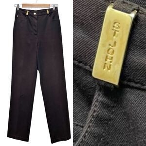 Vintage Y2K St. John Sport Chocolate Brown Stretch Twill High Rise Pant Size 4